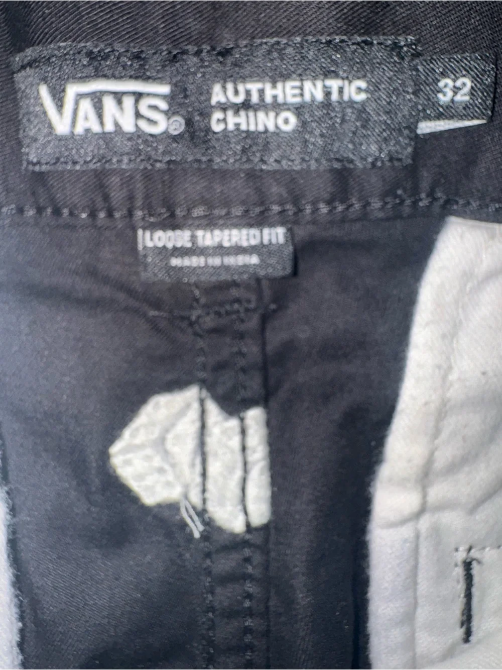 Vans Black Chino Pants with dice